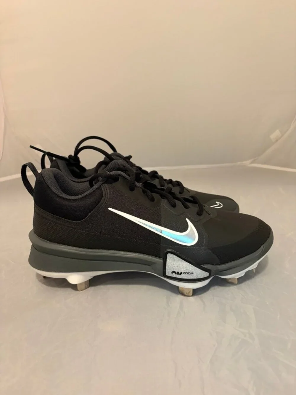 Nike Force Zoom Trout 9 Pro Black metal baseball cleats size 7.5 FB2907 003